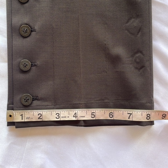 Burberry London Brown Straight Leg Tailored Trousers Wool Blend Buttoned Sz 6 - Picture 3 of 16